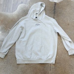 Grey hoodie with car patch